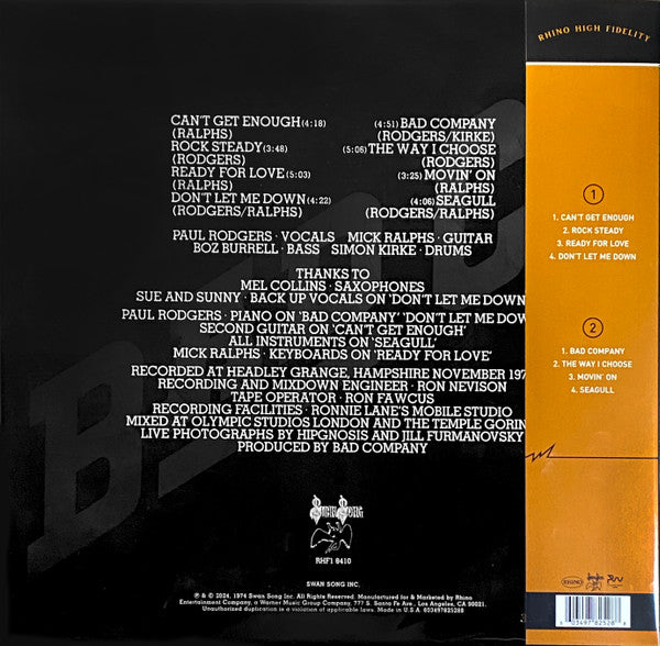 Bad Company (3) : Bad Company (LP,Album,Limited Edition,Numbered,Reissue,Stereo)