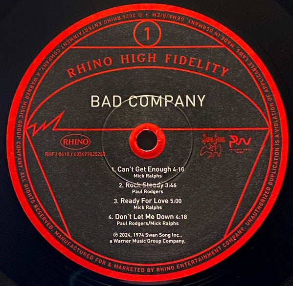 Bad Company (3) : Bad Company (LP,Album,Limited Edition,Numbered,Reissue,Stereo)