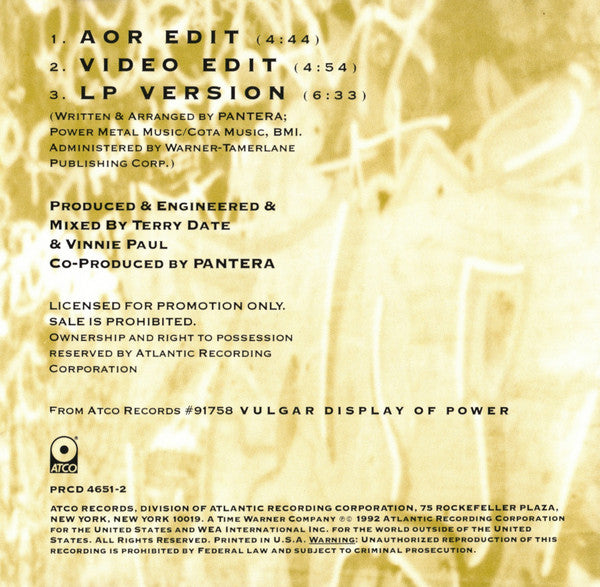 Pantera : This Love (Single,Promo)