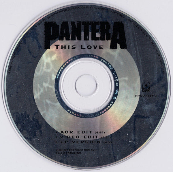 Pantera : This Love (Single,Promo)
