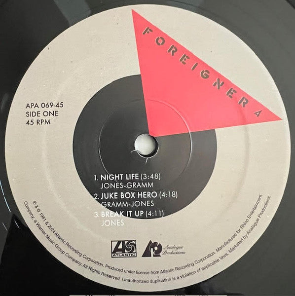 Foreigner : 4 (12",45 RPM,Album,Numbered,Reissue,Stereo)