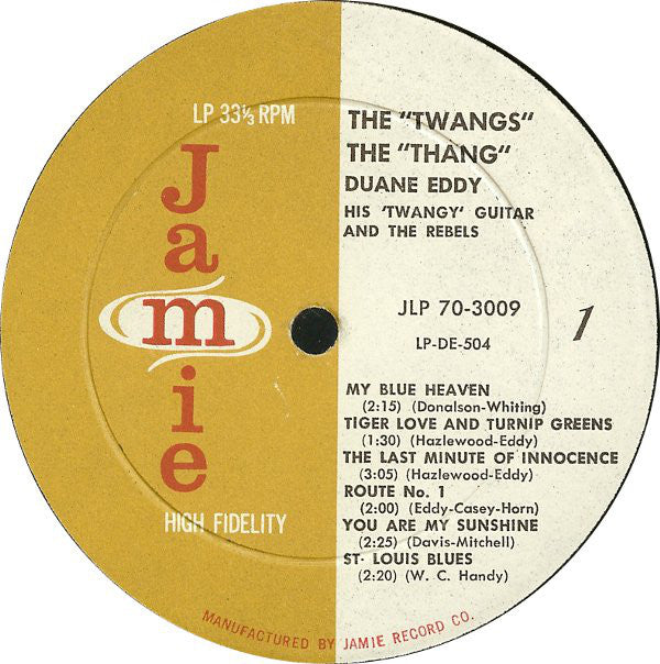 Duane Eddy And The Rebels : The "Twangs" The "Thang" (LP,Album,Mono)