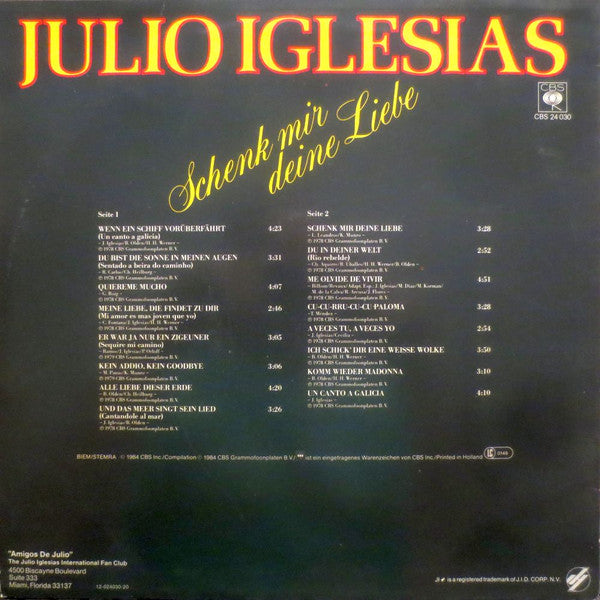 Julio Iglesias : Schenk Mir Deine Liebe (LP,Compilation)