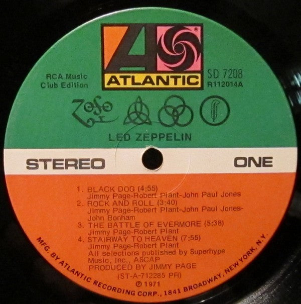 Led Zeppelin : Untitled (LP,Album,Club Edition)