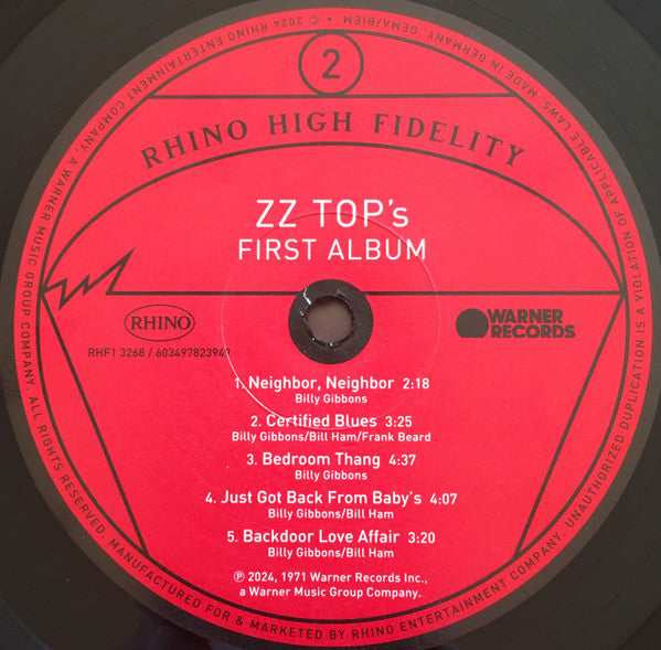 ZZ Top : ZZ Top’s First Album (LP,Album,Limited Edition,Reissue,Stereo)