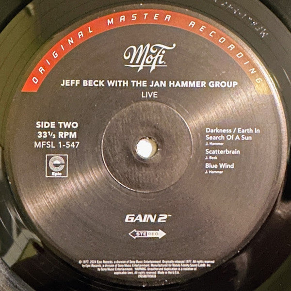 Jeff Beck With The Jan Hammer Group : Live (LP,Album,Limited Edition,Numbered,Remastered,Stereo)