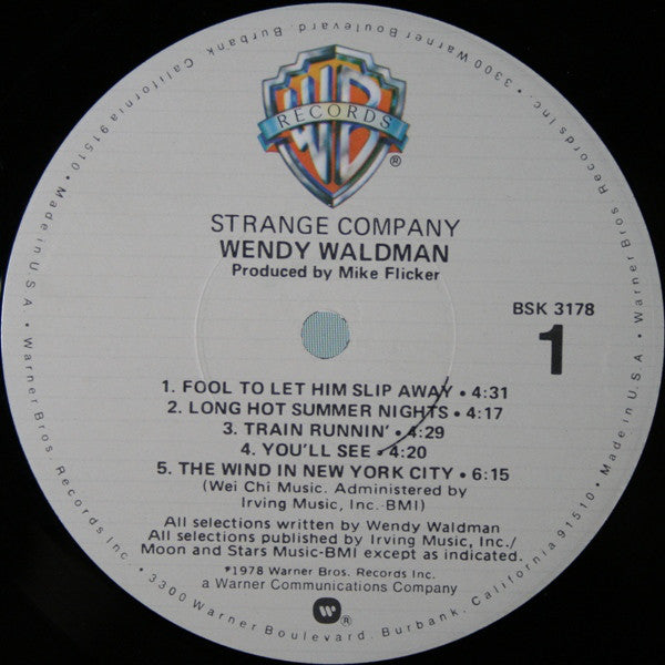 Wendy Waldman : Strange Company (LP,Album,Stereo)