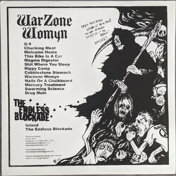 Endless Blockade, The / Warzone Womyn : The Endless Blockade / Warzone Womyn (LP,White Label)