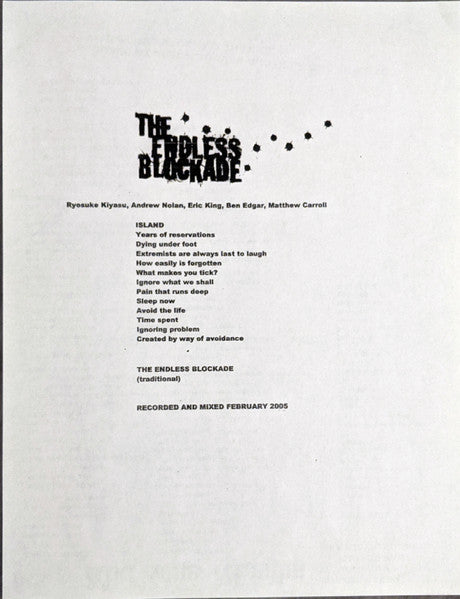 Endless Blockade, The / Warzone Womyn : The Endless Blockade / Warzone Womyn (LP,White Label)