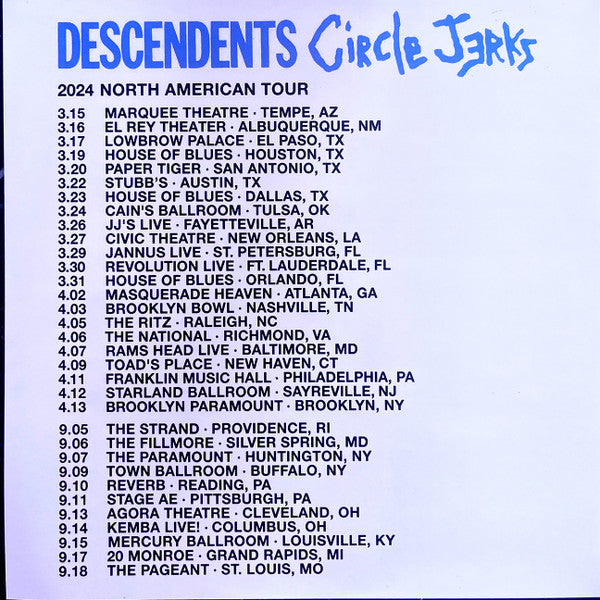 Descendents / Circle Jerks : Split (7",45 RPM,Limited Edition,Stereo)