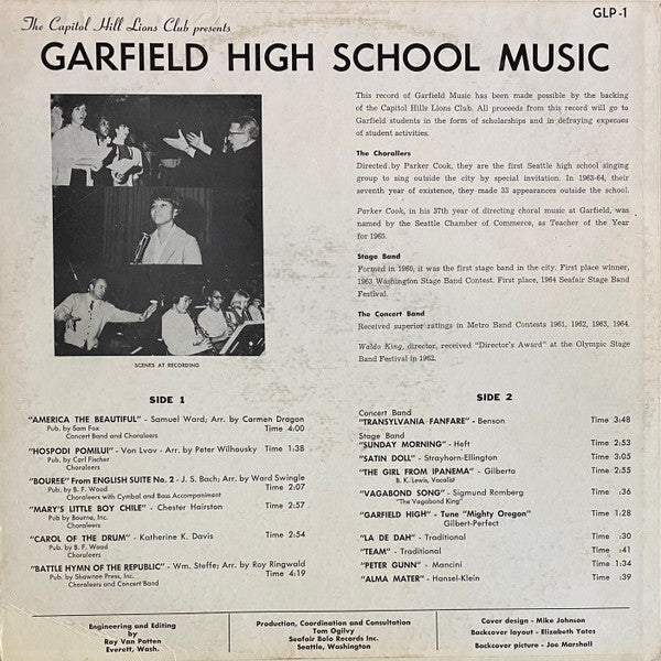 Garfield High School Chorallers, Garfield High School Stage Band, Garfield High School Concert Band : Garfield High Music (LP)