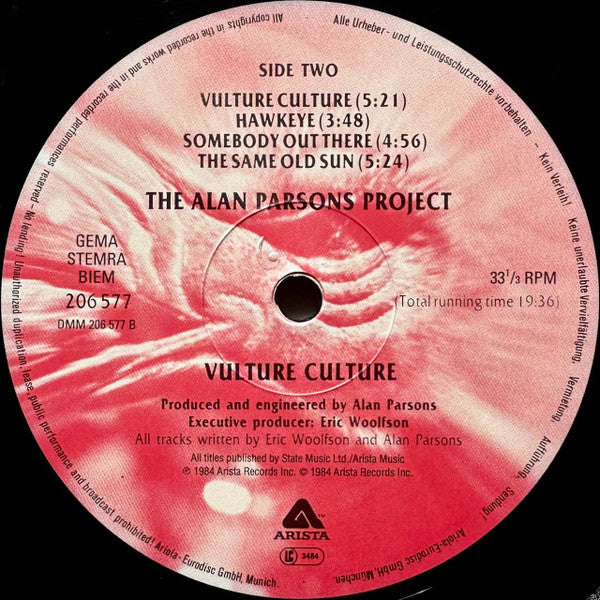 Alan Parsons Project, The : Vulture Culture (LP,Album,Stereo)