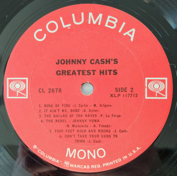 Johnny Cash : Johnny Cash's Greatest Hits (Volume 1) (LP,Compilation,Mono)