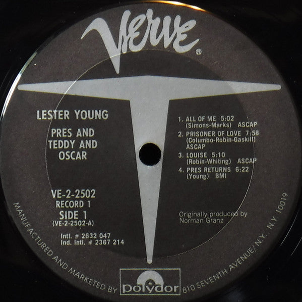 Lester Young : Pres And Teddy And Oscar (LP,Compilation)