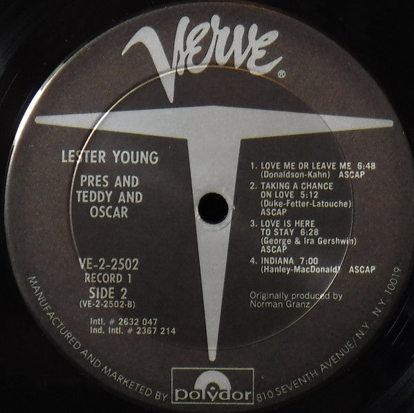 Lester Young : Pres And Teddy And Oscar (LP,Compilation)