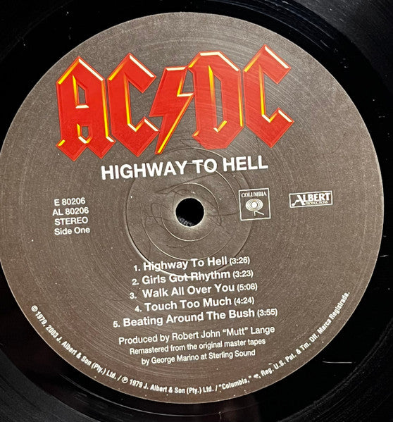 AC/DC : Highway To Hell (LP,Album,Reissue,Remastered,Stereo)