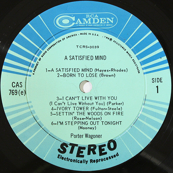 Porter Wagoner : A Satisfied Mind (LP,Album,Compilation,Stereo)