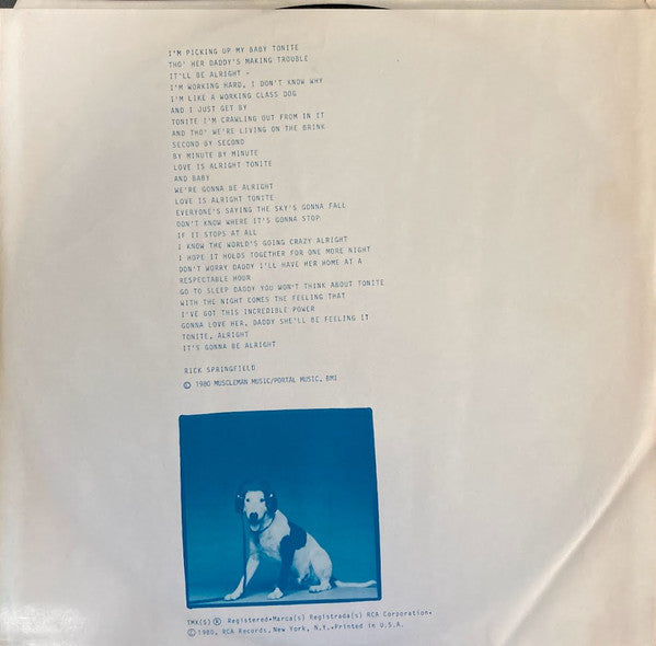 Rick Springfield : Working Class Dog (LP,Album,Stereo)
