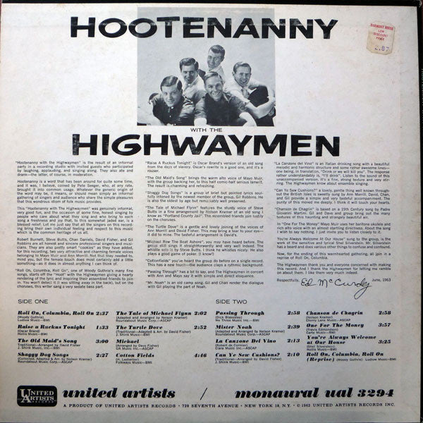 Highwaymen : Hootenanny With The Highwaymen (Mono,LP)
