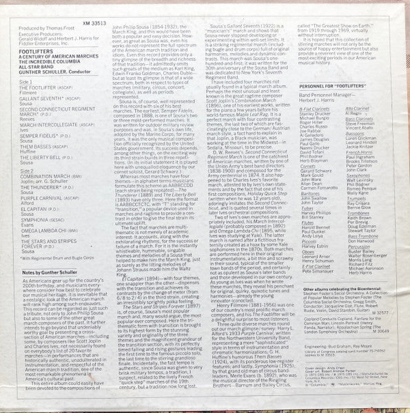 Gunther Schuller, Incredible Columbia All-Star Band, The : Footlifters (A Century Of American Marches) (LP,Album,Stereo)