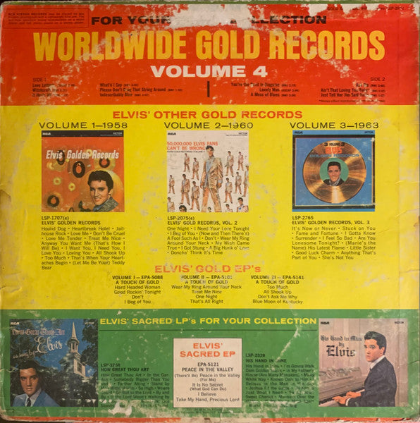 Elvis Presley : Elvis' Gold Records - Volume 4 (LP,Stereo,Compilation,Reissue)