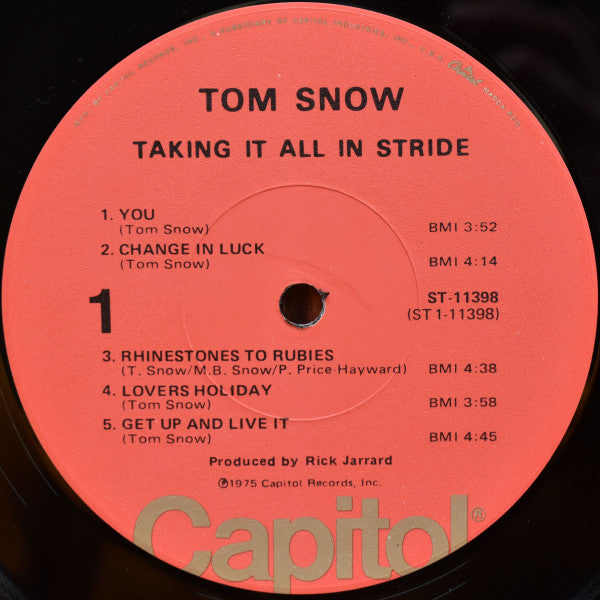 Tom Snow : Taking It All In Stride (LP,Album,Stereo)