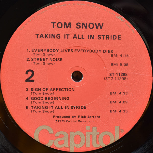 Tom Snow : Taking It All In Stride (LP,Album,Stereo)