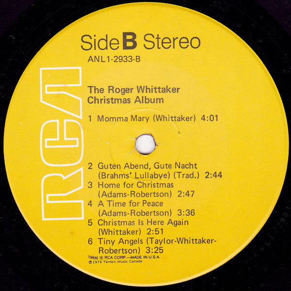 Roger Whittaker : The Roger Whittaker Christmas Album (LP,Album,Stereo)