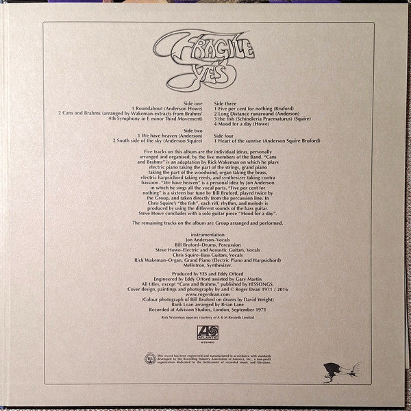Yes : Fragile (12",45 RPM,Album,Limited Edition,Numbered,Reissue,Remastered,Stereo)