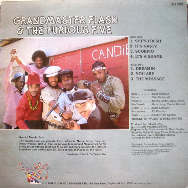 Grandmaster Flash & The Furious Five : The Message (LP,Album,Stereo)
