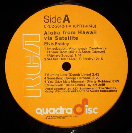 Elvis Presley : Aloha From Hawaii Via Satellite (LP,Album,Quadraphonic)