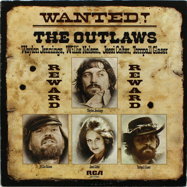Waylon Jennings, Willie Nelson, Jessi Colter, Tompall Glaser : Wanted! The Outlaws (LP,Album,Compilation,Reissue)