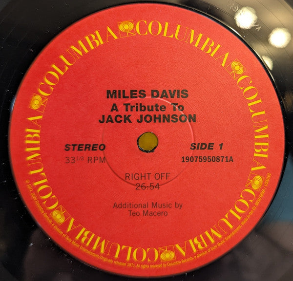 Miles Davis : Jack Johnson (Original Soundtrack Recording) (LP,Album,Reissue,Stereo)