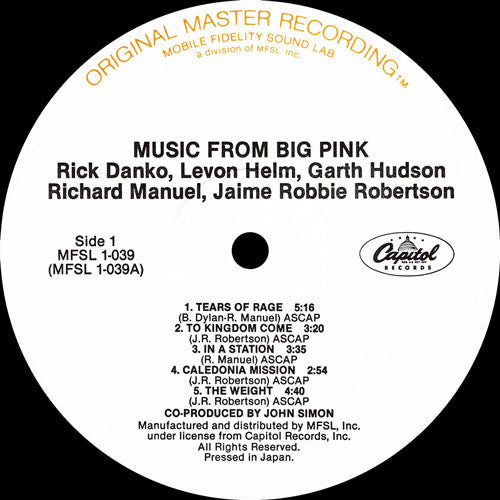 Band, The : Music From Big Pink (LP,Album,Reissue,Remastered,Stereo)