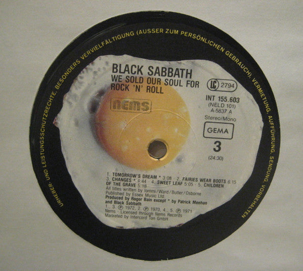 Black Sabbath : We Sold Our Soul For Rock 'N' Roll (LP,Compilation,Reissue)