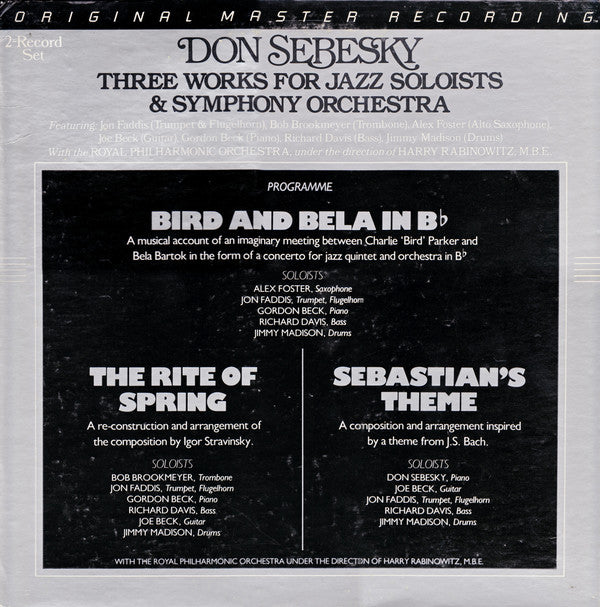 Don Sebesky : Three Works For Jazz Soloists & Symphony Orchestra (LP,Album)