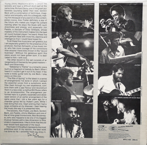 Don Sebesky : Three Works For Jazz Soloists & Symphony Orchestra (LP,Album)