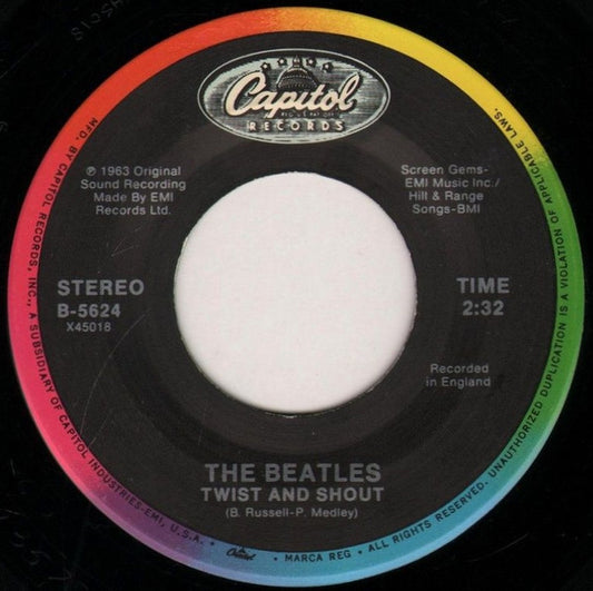 Beatles, The : Twist And Shout / There's A Place (7",45 RPM,Stereo,Single,Repress)