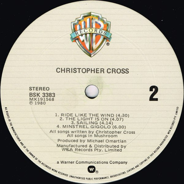 Christopher Cross : Christopher Cross (LP,Album)