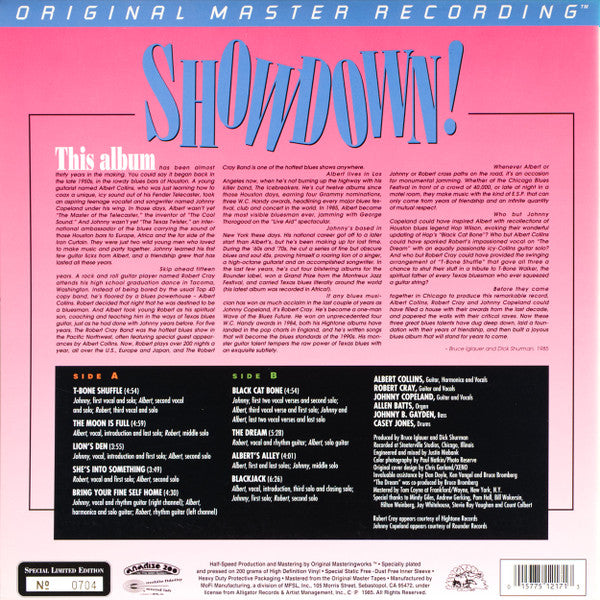 Albert Collins / Robert Cray / Johnny Copeland : Showdown! (LP,Album,Limited Edition,Numbered,Reissue,Remastered,Stereo)