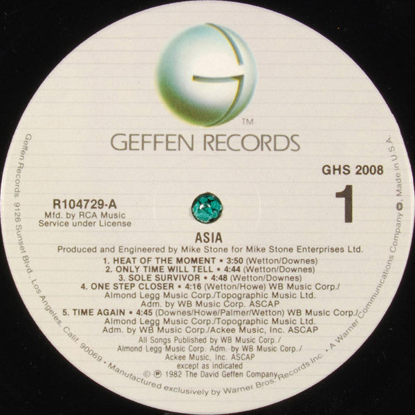 Asia (2) : Asia (LP,Album,Club Edition)