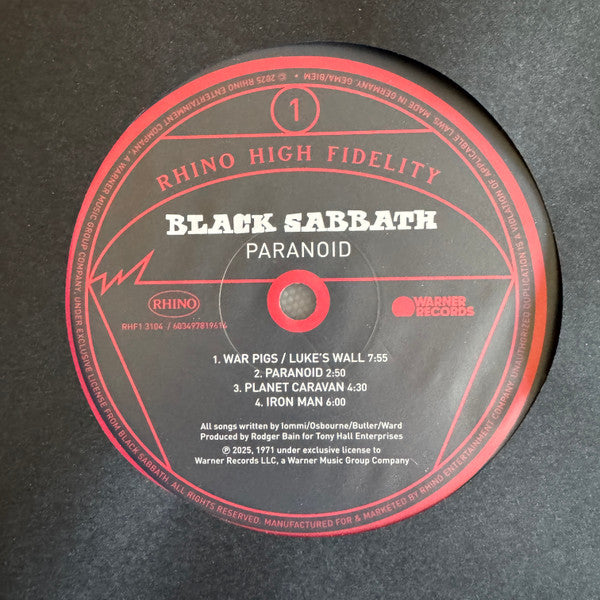 Black Sabbath : Paranoid (LP,Album,Limited Edition,Numbered,Reissue,Stereo)