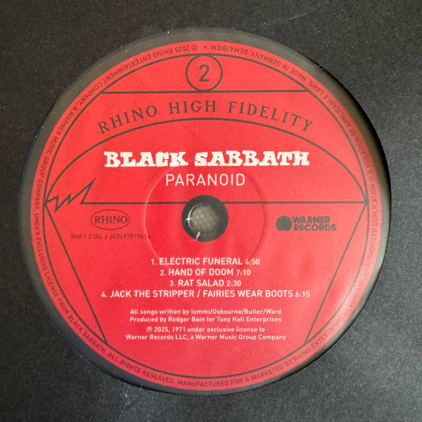 Black Sabbath : Paranoid (LP,Album,Limited Edition,Numbered,Reissue,Stereo)