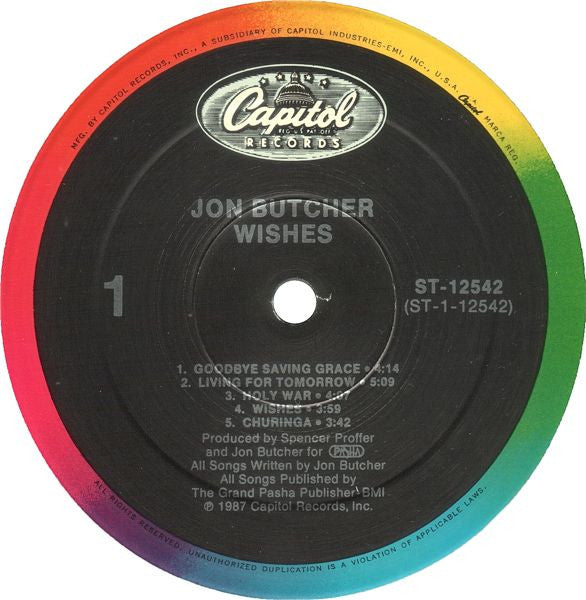 Jon Butcher : Wishes (LP,Album)