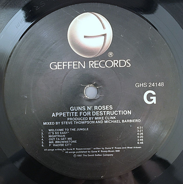 Guns N' Roses : Appetite For Destruction (LP,Album)
