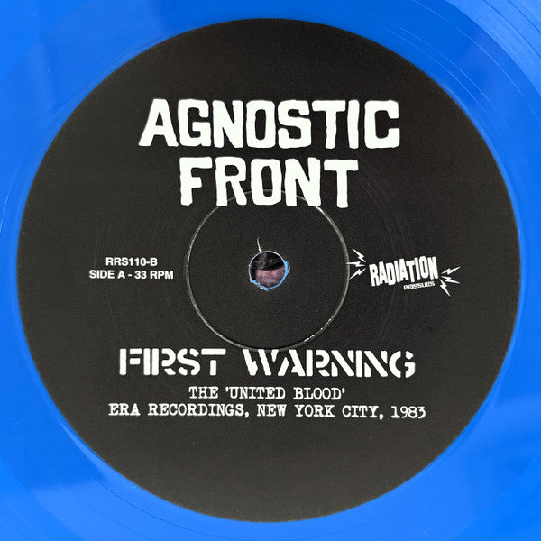 Agnostic Front : First Warning (The 'United Blood' Era Recordings, New York City, 1983) (LP,Compilation,Limited Edition,Repress)