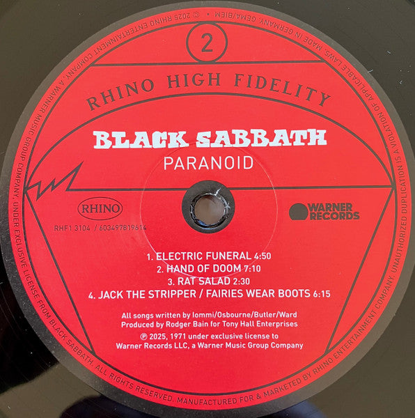 Black Sabbath : Paranoid (LP,Album,Limited Edition,Reissue,Stereo)