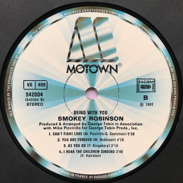 Smokey Robinson : Being With You (LP,Album)