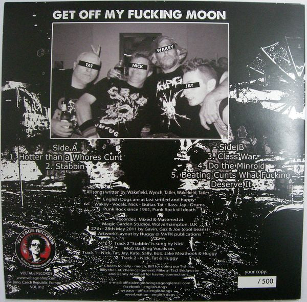 English Dogs : Get Off My Fucking Moon (7",33 ⅓ RPM,EP,Numbered)