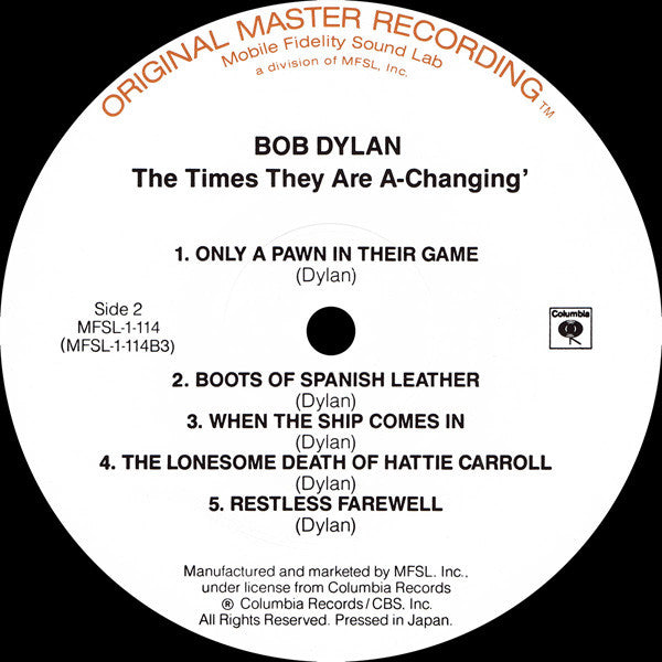 Bob Dylan : The Times They Are A-Changin' (LP,Album,Reissue,Remastered,Stereo)